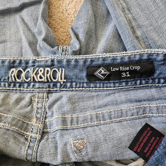 Rock & Roll Denim Low Rise Crop Jeans - Size 31 - Picture 3 of 7